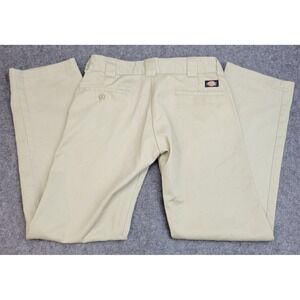 Dickies Pants Mens 30x32 Beige Workwear Outdoor Slim Straight Fit Mechanic